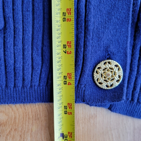 Soft Surroundings Button Up Ribbed Dark Blue Cardigan Women's Size 1X - Picture 7 of 8